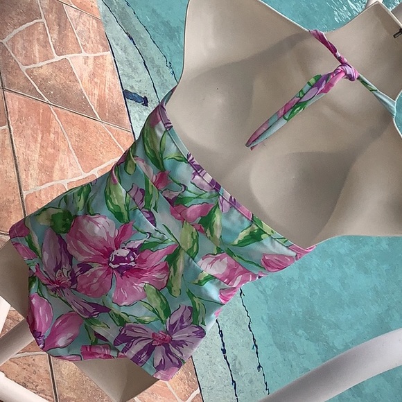 VENUS bikini tankini floral pastels size (4) put your own pads. Turquois… - Picture 8 of 12
